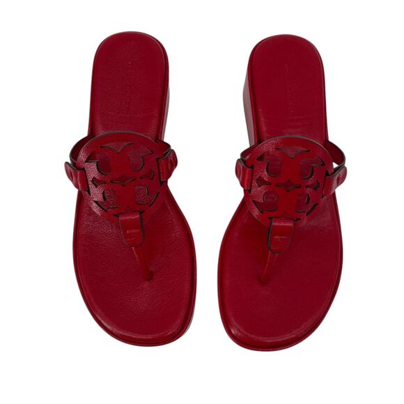 TORY BURCH Miller Wedge Sandal in Tory Red 7 - Picture 4 of 9